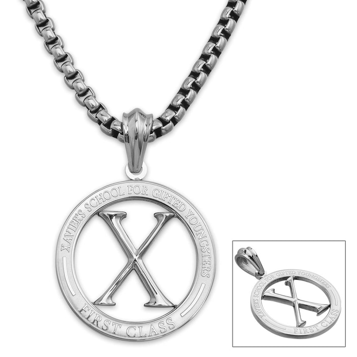 X First Class Pendant on Chain - Stainless Steel Necklace