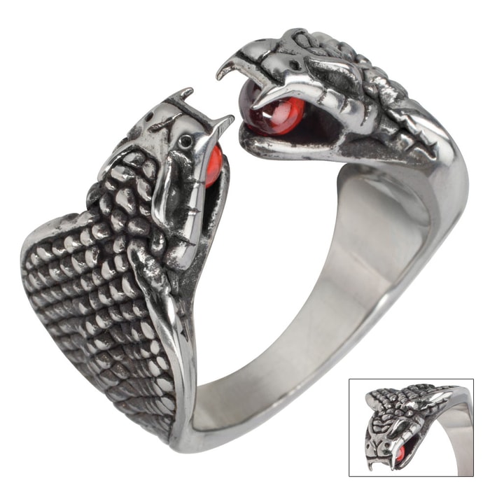 Twisted Roots Two-Headed Cobra Ring