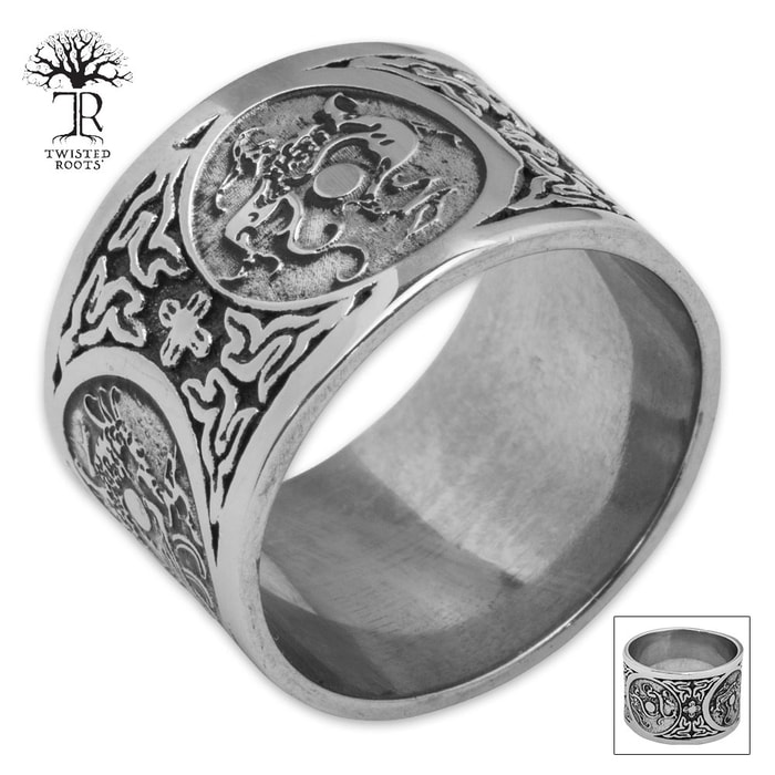 Twisted Roots Dragonseal Stainless Steel Men's Ring
