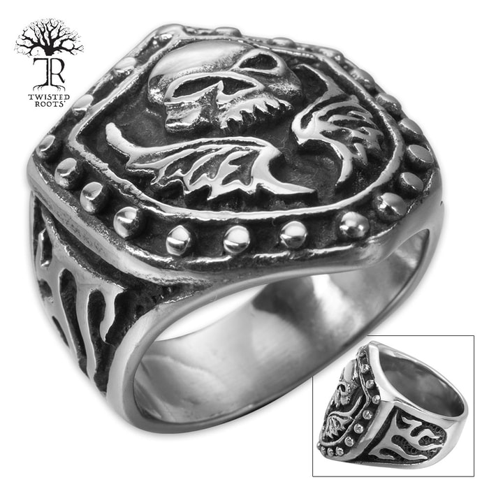 Twisted Roots Dark Angel Stainless Steel Men's Ring
