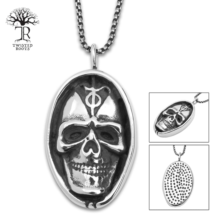 Skull Nut Pendant On Chain - Stainless Steel Necklace
