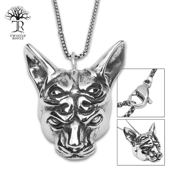 Alien Cat Pendant On Chain - Stainless Steel Necklace