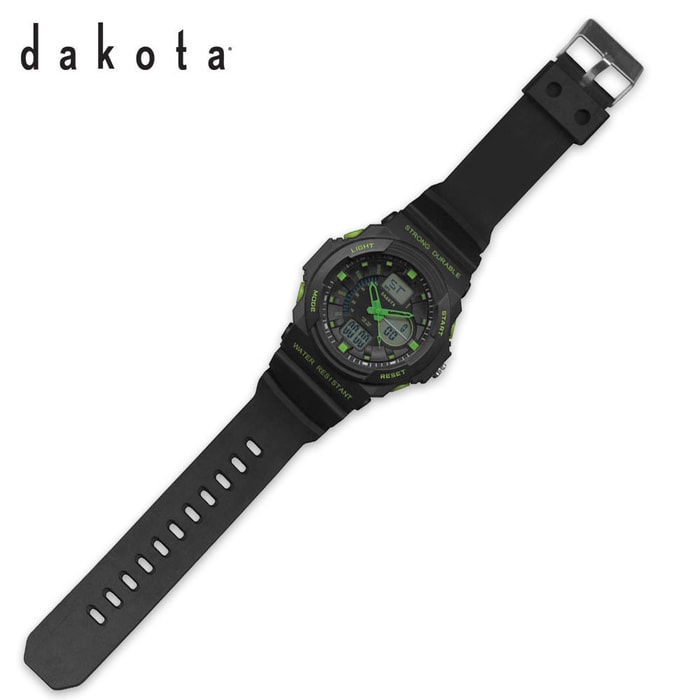 Dakota Tough Ana-Digi Watch Black/Green 