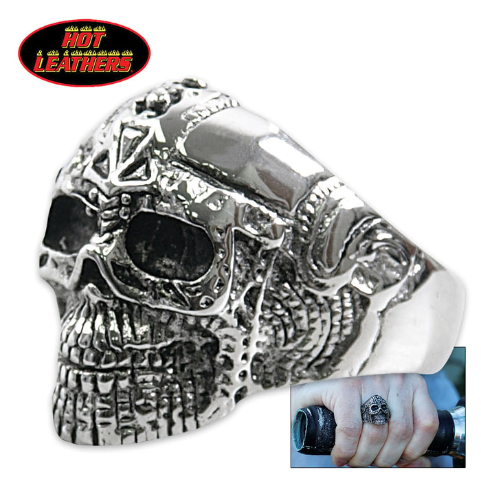 Hot Leathers Cyborg Skull Ring