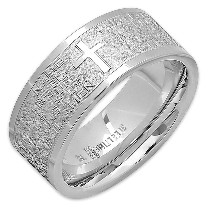 Our Father Stainless Steel Prayer Ring