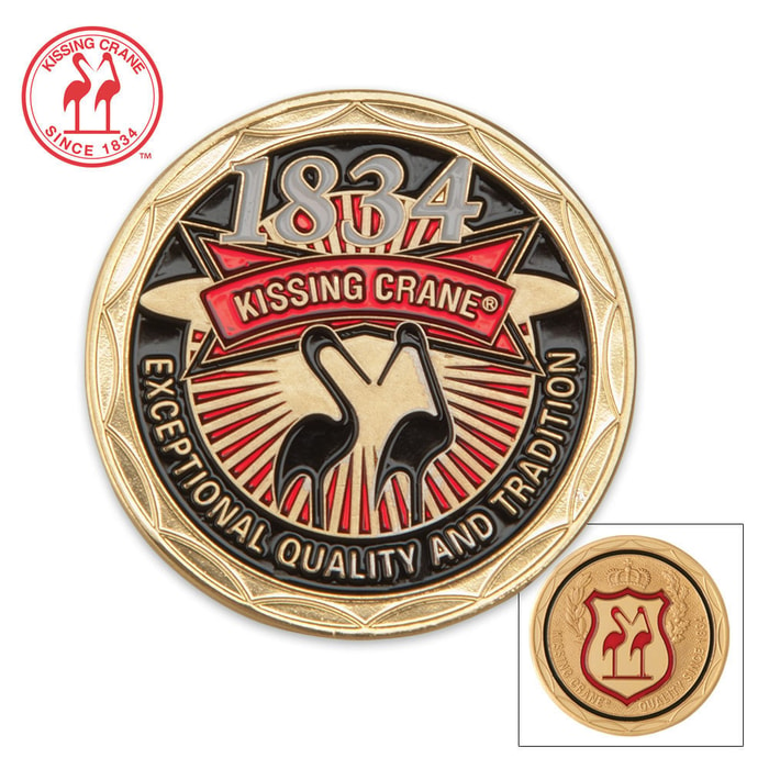 Kissing Crane Collectible Challenge Coin