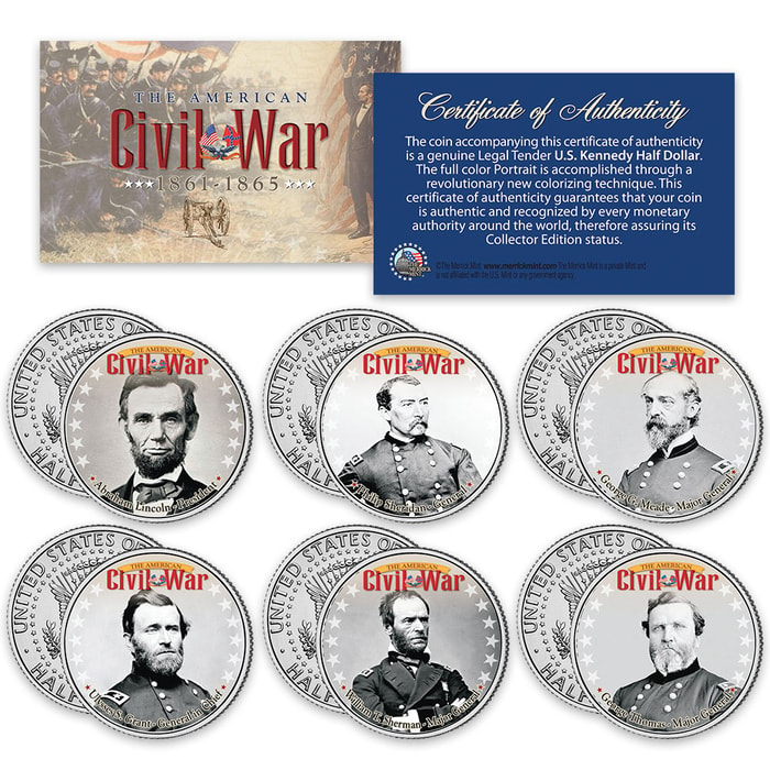 Civil War "Union" JFK Half Dollars - Set Of Six