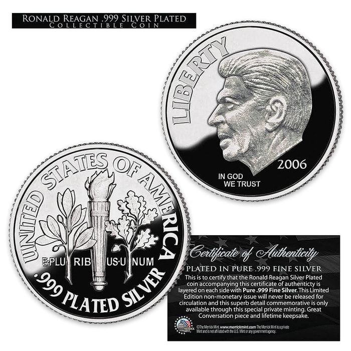 Ronald Reagan Silver-Plated Dime