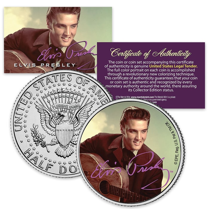 Elvis With Guitar JFK Coin