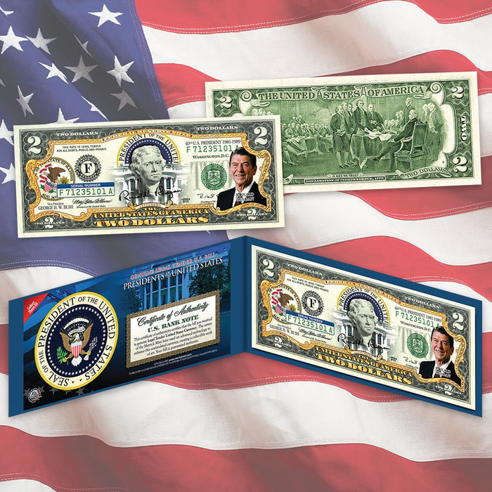 Ronald Reagan 40TH President 2-Dollar Bill