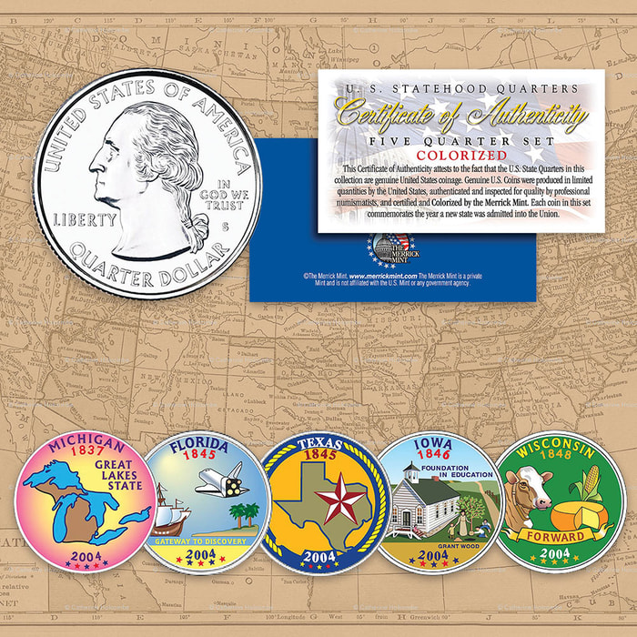 2004 Colorized Statehood Quarters - Set of Five