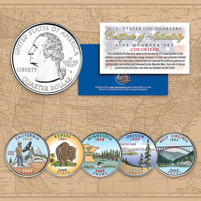 2005 Colorized Statehood Quarters - Set of Five