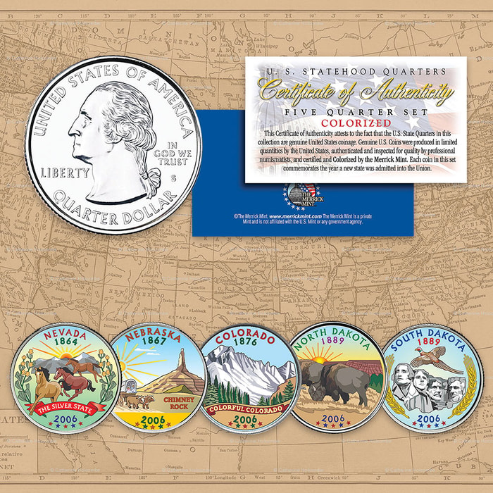 2006 Colorized Statehood Quarters - Set of Five