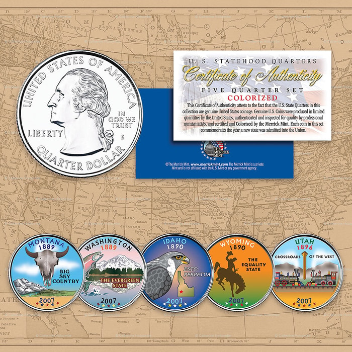 2007 Colorized Statehood Quarters - Set of Five