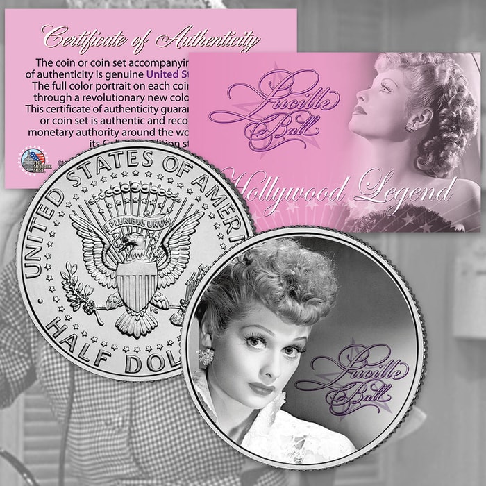 Lucille Ball “I Love Lucy” Portrait JFK Half Dollar