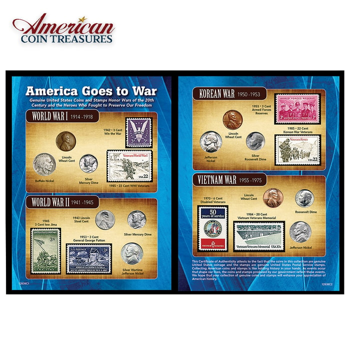 America Goes To War Coin And Stamp Collection