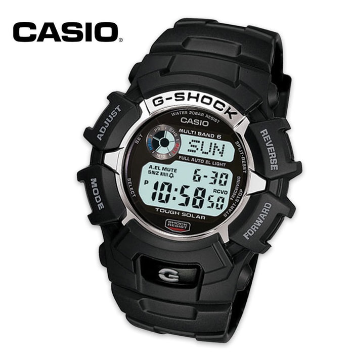 Casio G Shock Solar Powered Atomic Wristwatch Black