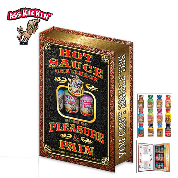 Ass Kickin Hot Sauce Challenge Book Of Pleasure And Pain - 12-Pack