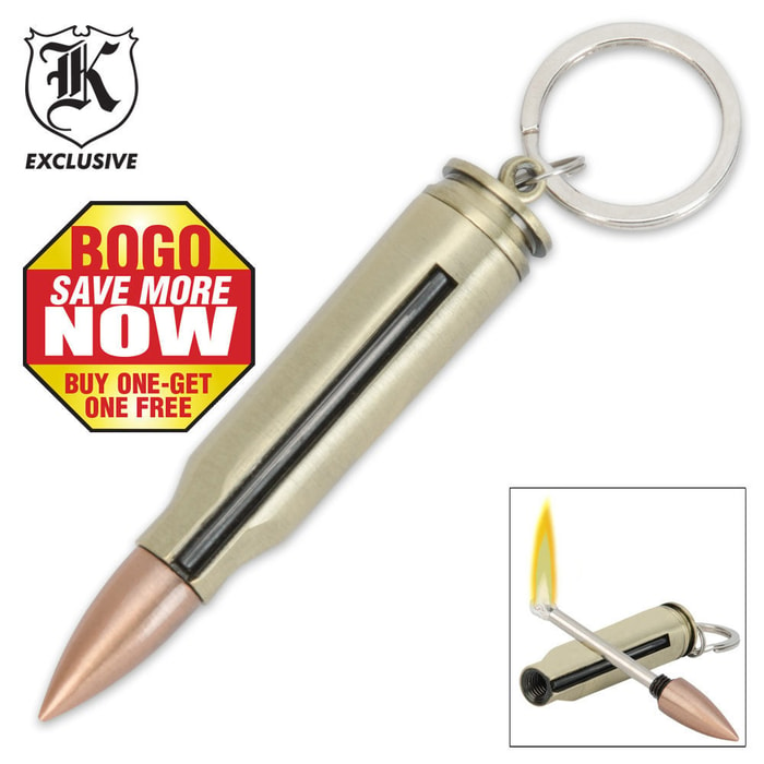 Permanent Match Bullet Key Chain 2 for 1