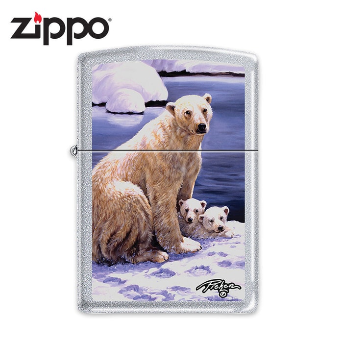 Zippo Polar Bear With Cubs Lighter