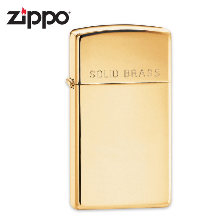 Zippo High-Polish Solid Brass Engraved Lighter