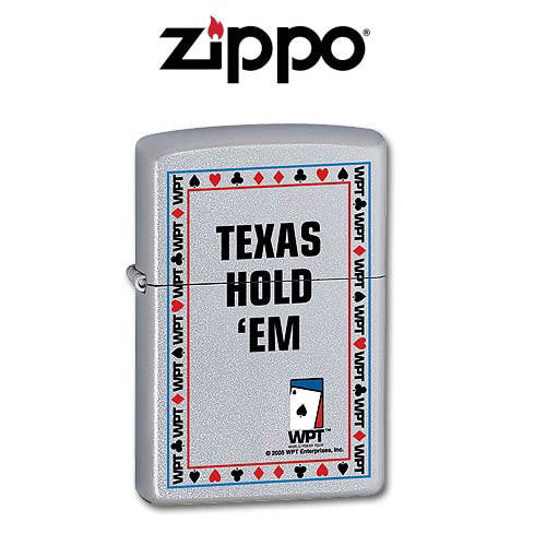 Zippo Texas HoldEm Satin Chrome Lighter