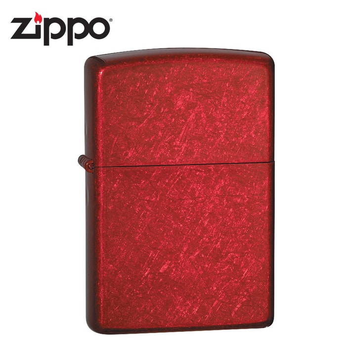 Zippo Candy Apple Red Brushed Windproof Lighter 