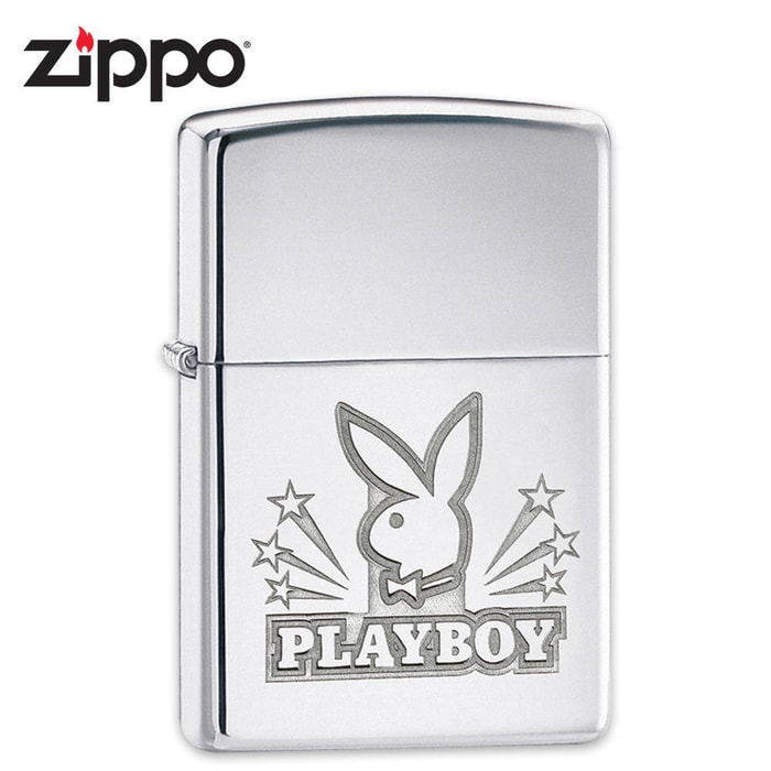 Zippo High Polish Chrome Playboy Lighter