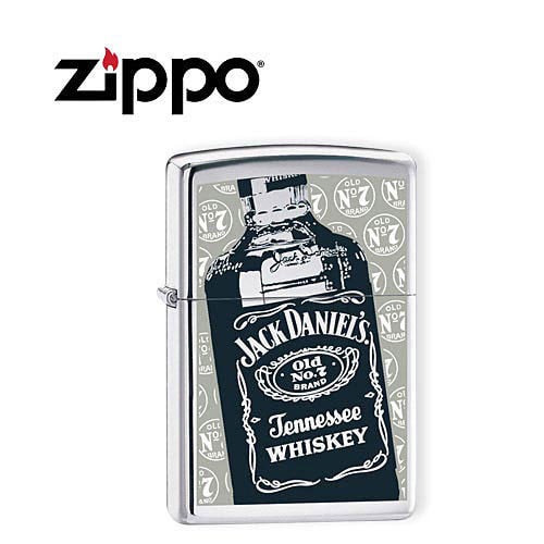 Zippo High Polish Chrome Jack Daniels Lighter