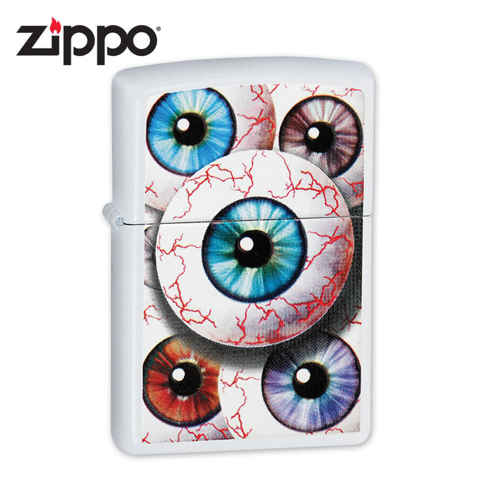 Zippo White Matte Eyeballs Lighter
