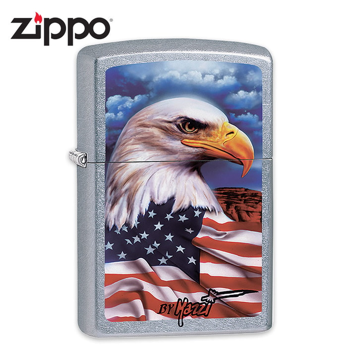 Zippo Street Chrome Mazzi Freedom Eagle Lighter