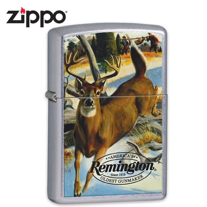 Zippo Street Chrome Remington Deer Lighter