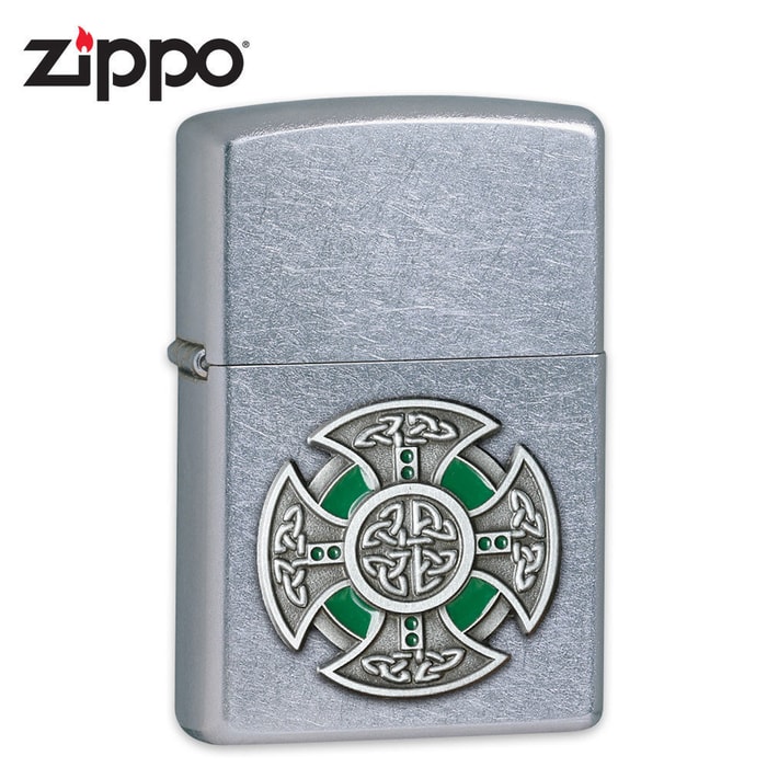 Zippo Street Chrome Celtic Cross Lighter