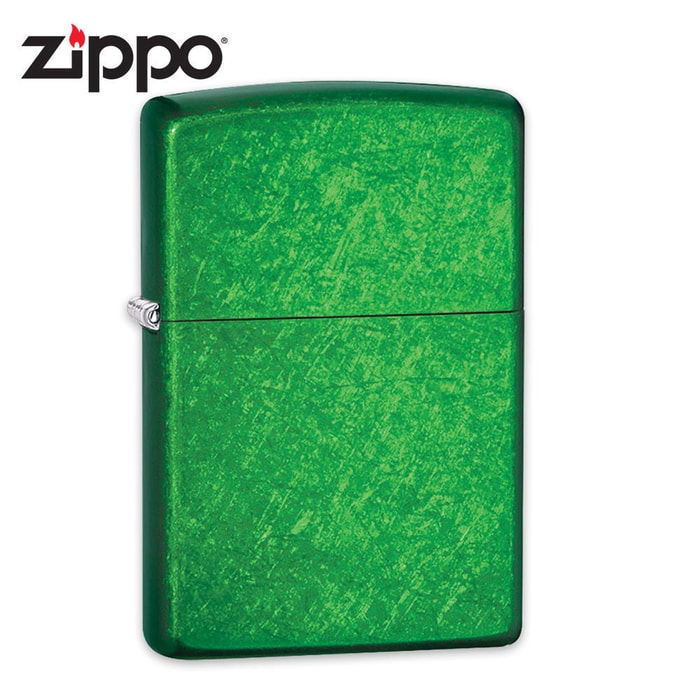 Zippo Meadow Green Brushed Windproof Lighter