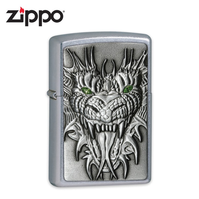 Zippo Dragon Emblem Street Chrome Lighter