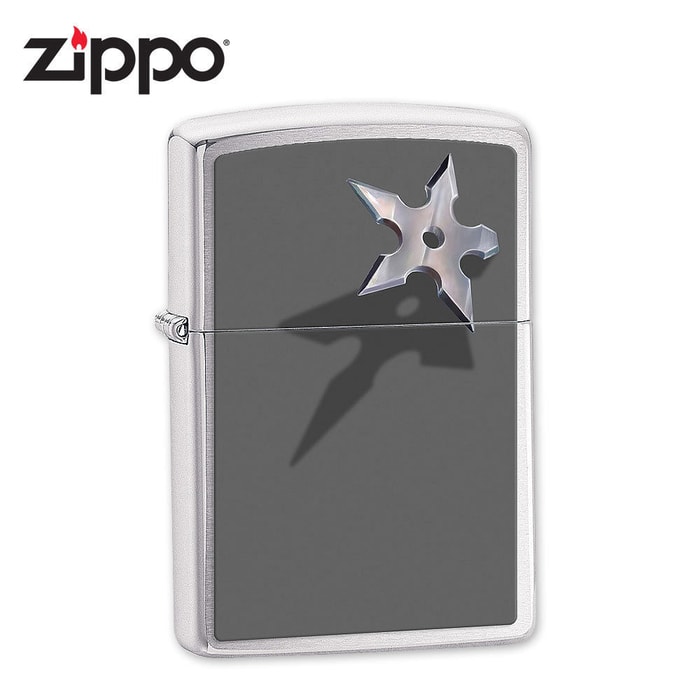 Zippo Throwing Star Brushed Chrome Lighter