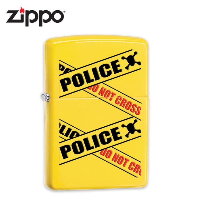Zippo Caution Tape Lemon Matte Lighter