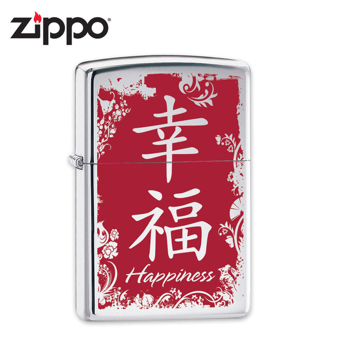 Zippo Chinese Happiness Symbol High Polish Chrome