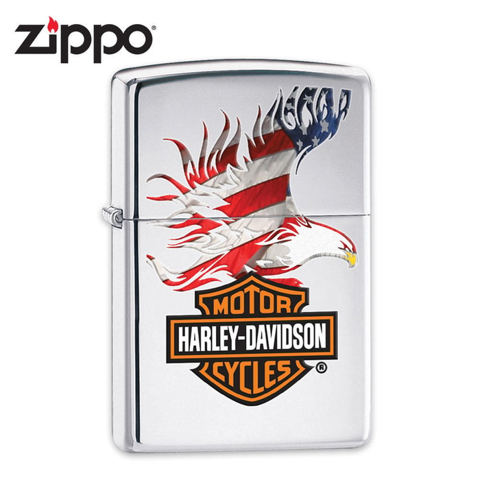 Zippo Harley Davidson Eagle Chrome Lighter