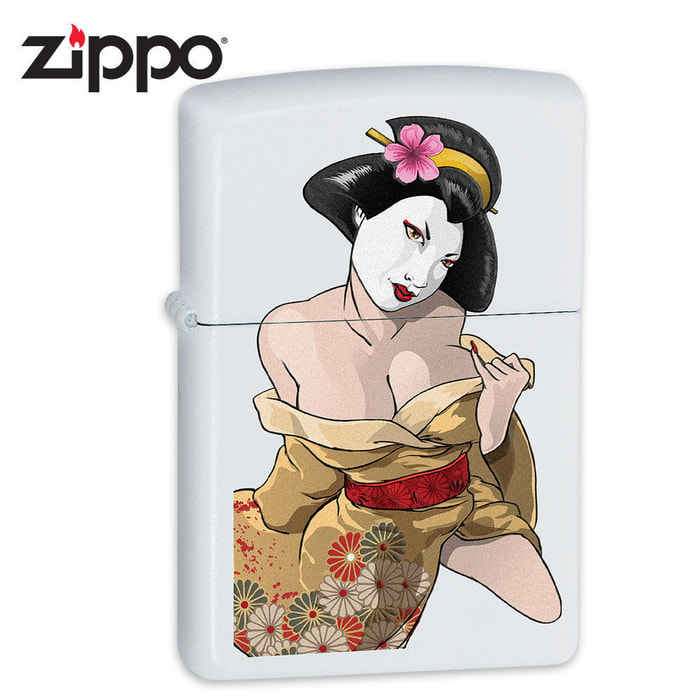 Zippo Geisha White Matte Lighter