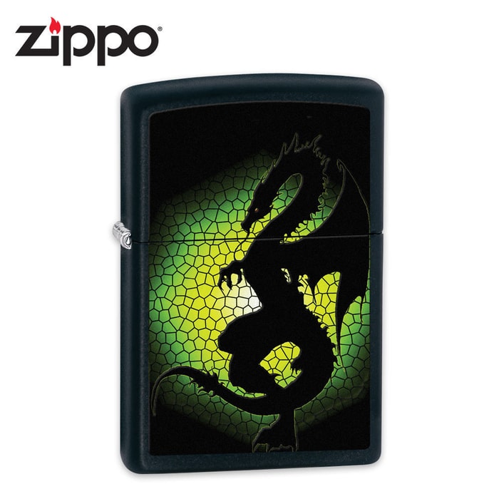 Zippo Triptych Dragon 3 Black Matte Lighter