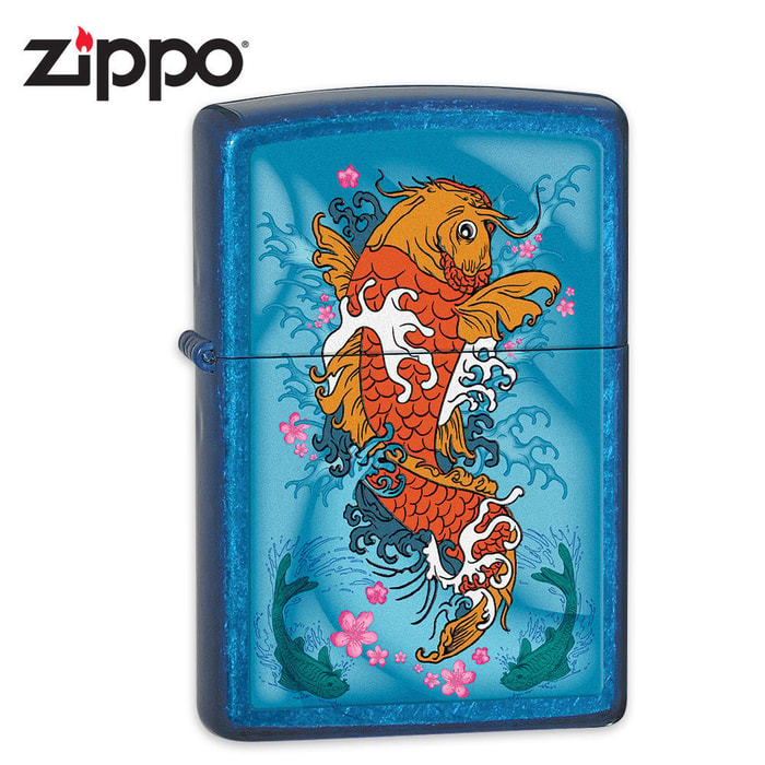 Zippo Koi Fish Cerulean Lighter