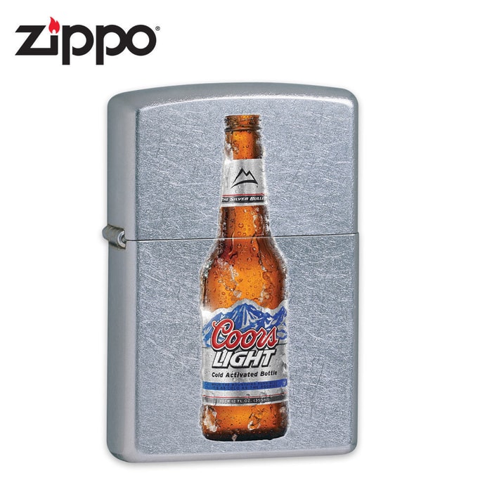 Zippo Coors Light Bottle Street Chrome Lighter