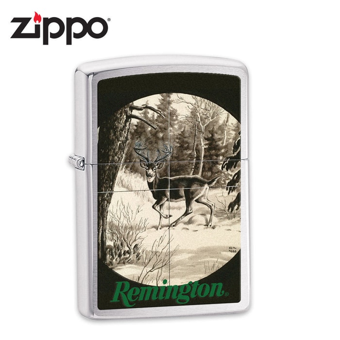 Zippo Remington Deer Brushed Chrome Lighter