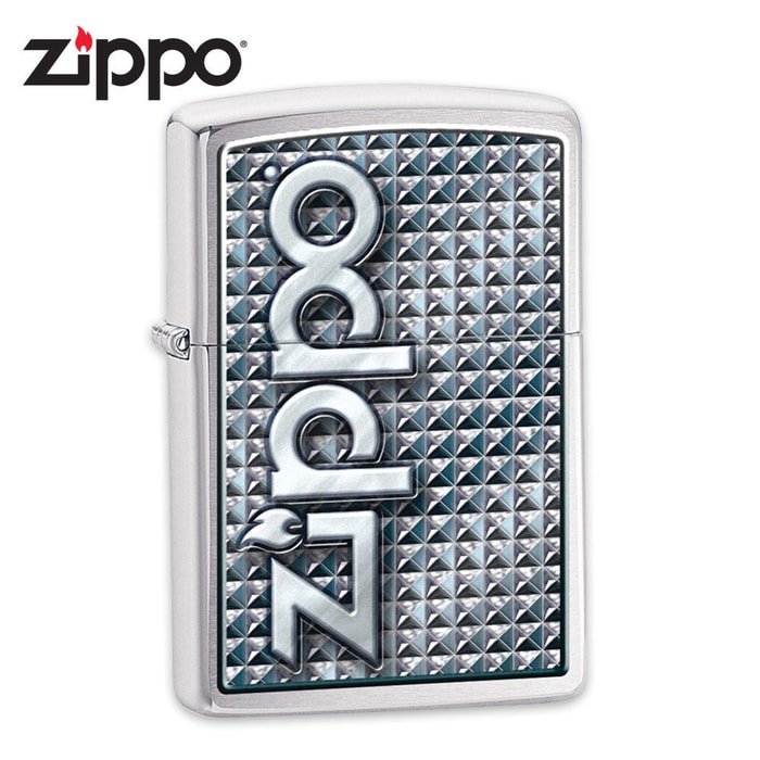Zippo Brushed Chrome Embellished Windproof Lighter