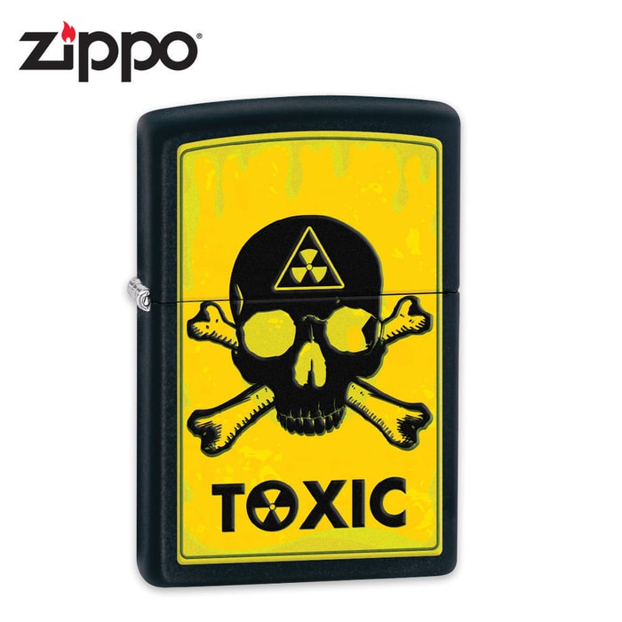 Zippo Toxic Skull & Bones Black Matte Lighter