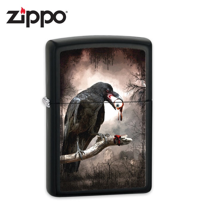 Zippo Black Raven Licorice Matte Lighter