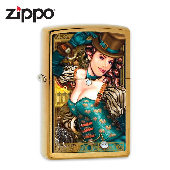 Zippo Industrial Machinery Lady w/Time Lighter