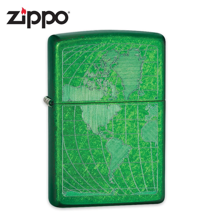 Zippo Meadow Green Iced Windproof Lighter