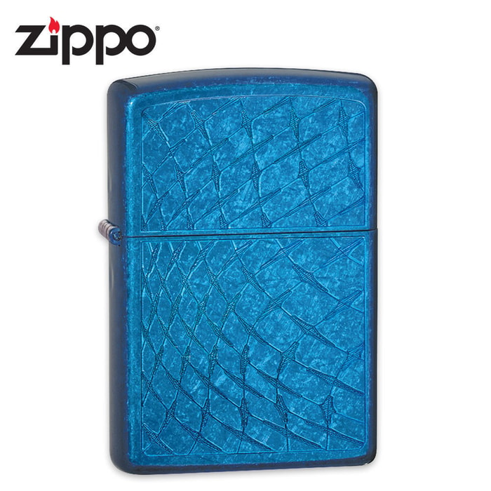 Zippo Cerulean Blue Iced Finish Windproof Lighter